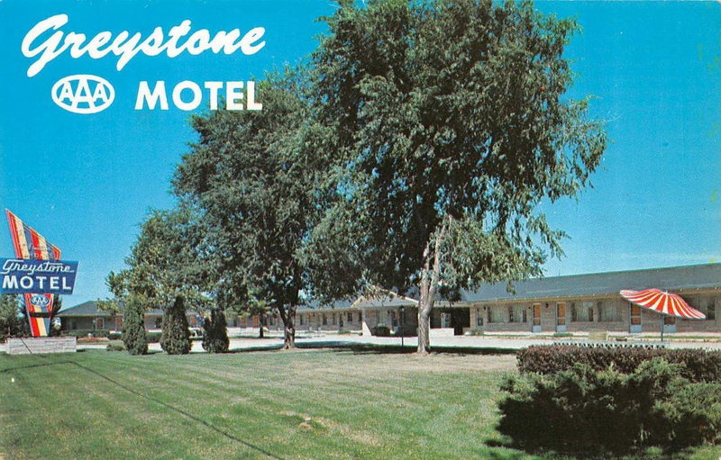 Greystone Motel - Old Postcard